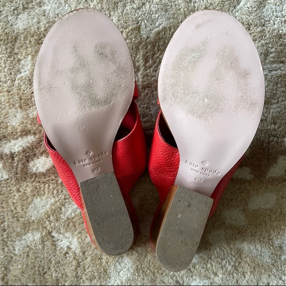 Kate Spade New York Felda Red Leather Mule Wrap Sandals Size 9m - Picture 6 of 13